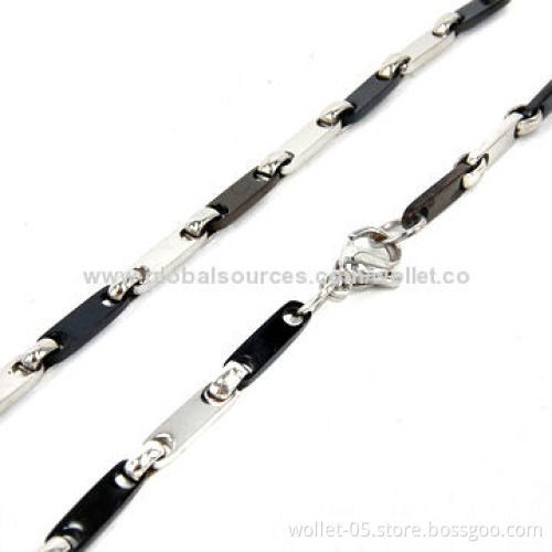 Fashion Jewelry Chains/Necklaces, Made of 316L Stainless Steel, IP Black Plating